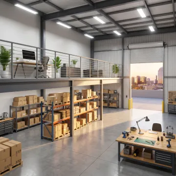 Customizable warehouse interior for small business operations