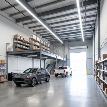 Custom warehouse-style storage unit interior