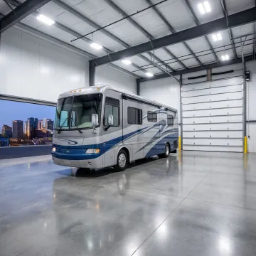 Secure enclosed RV storage interior