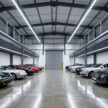 Interior of a customizable storage warehouse unit