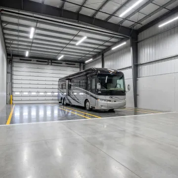 Premium indoor RV storage interior