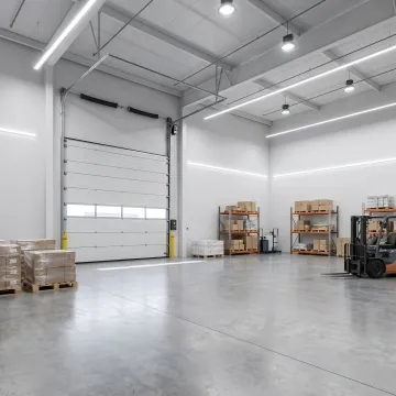 Interior of customizable storage warehouse unit