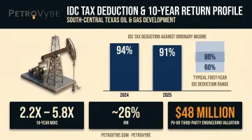 Intangible Drilling Cost deduction percentages and investment return metrics breakdown
