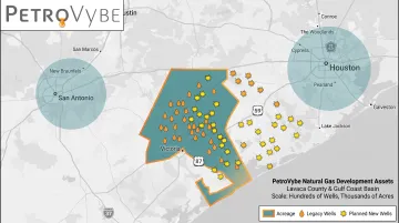 PetroVybe ONE natural gas development acreage map South Texas Gulf Coast