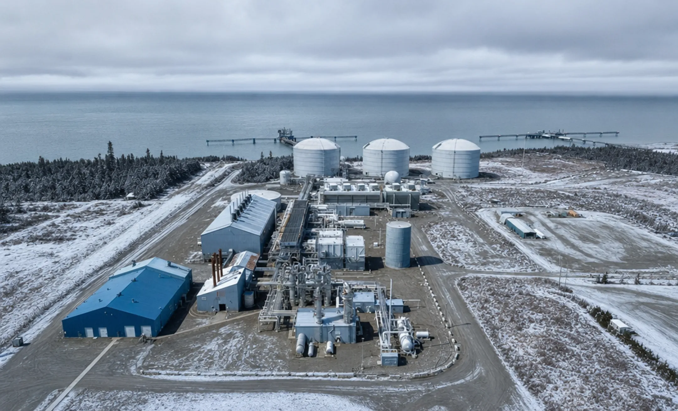 Alaska LNG import terminal infrastructure construction site Cook Inlet