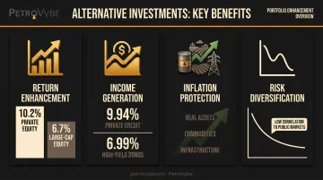 Four benefits of alternative investments diversification income inflation and risk comparison