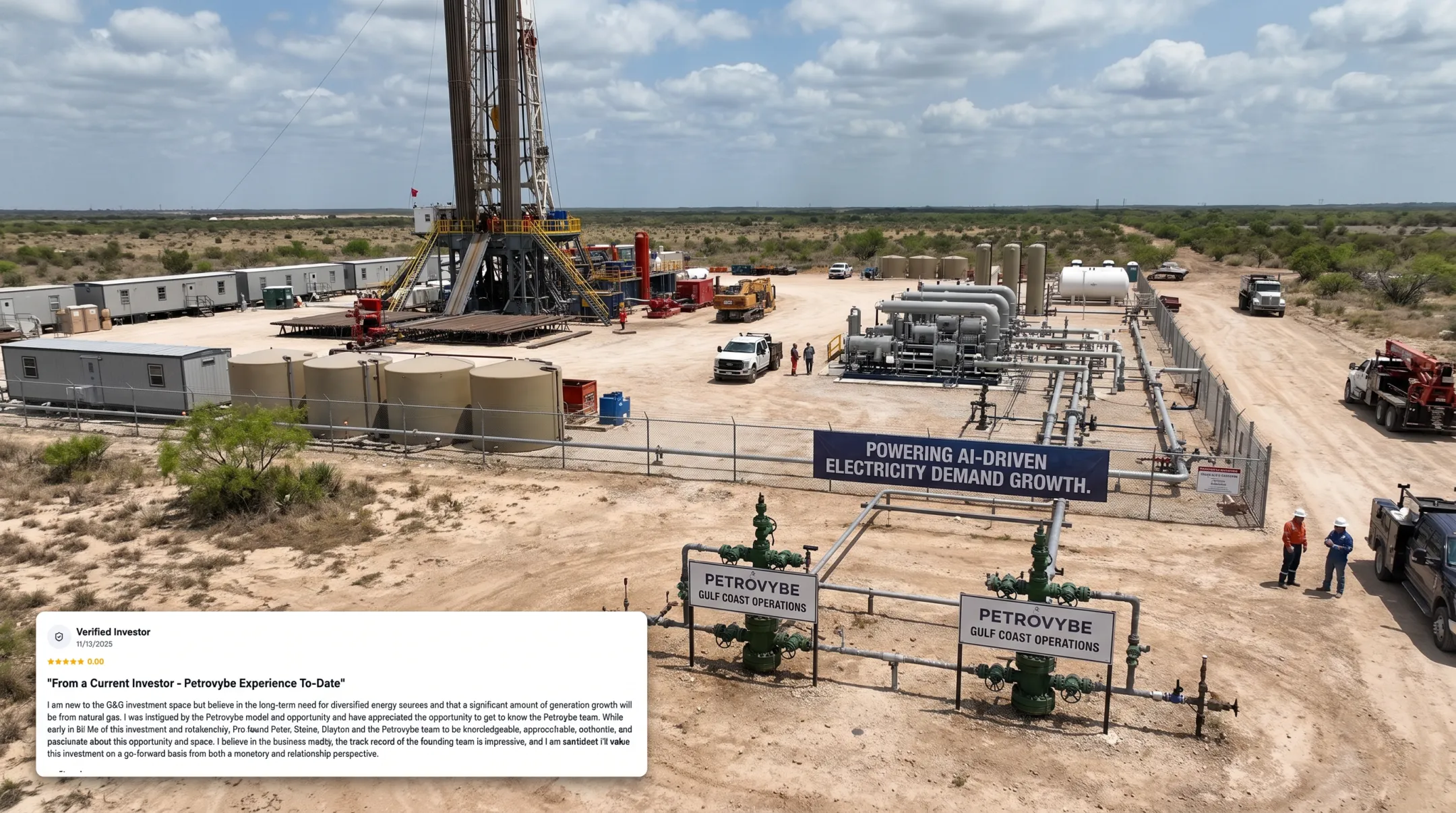PetroVybe natural gas development site in Lavaca County Texas