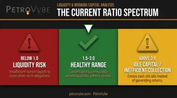 Working capital current ratio healthy range benchmark scale infographic