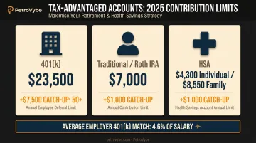 2025 tax-advantaged retirement account contribution limits comparison table infographic