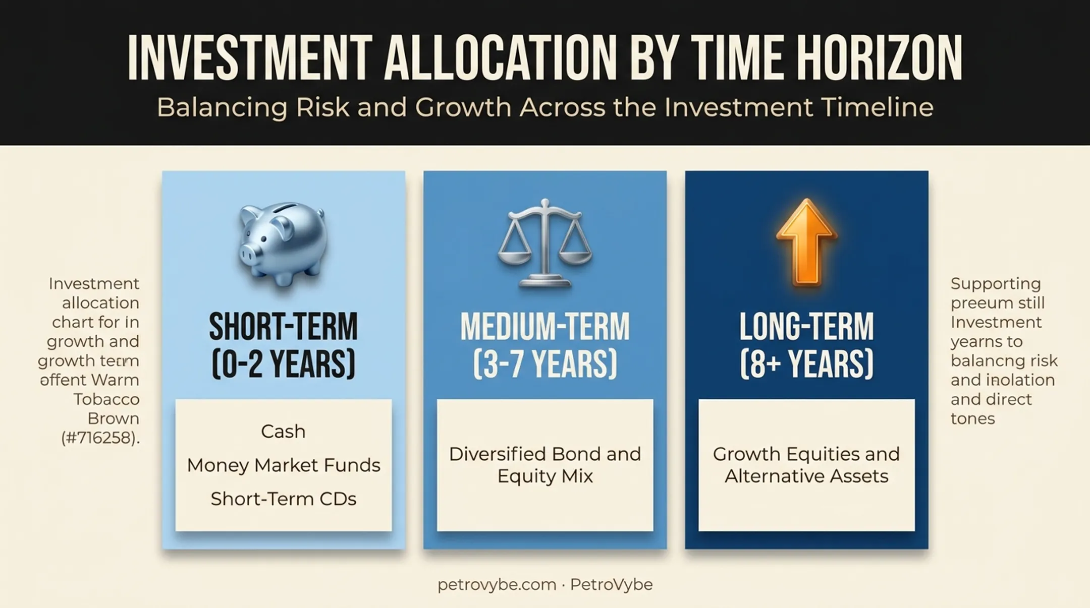 Investment allocation strategy by time horizon short medium long term