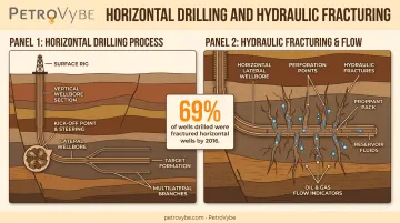 Horizontal drilling and hydraulic fracturing process unlocking shale oil reserves
