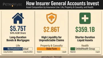 Insurance general account subtypes comparison by AUM and liquidity needs