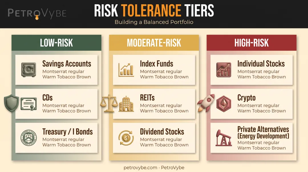 Low moderate and high risk investment options comparison chart