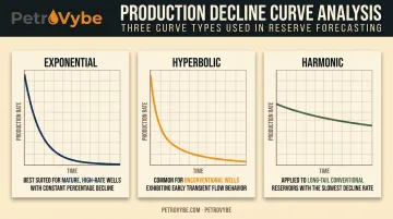 Exponential hyperbolic and harmonic decline curve analysis comparison chart