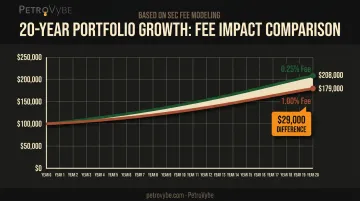 20-year portfolio growth comparison at low versus high fees