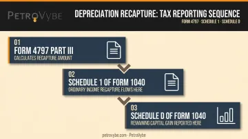 IRS Form 4797 depreciation recapture reporting flow to Schedule D and Form 1040