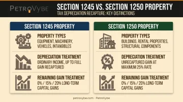 Section 1245 versus Section 1250 depreciation recapture rules side-by-side comparison
