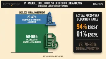 Oil and gas IDC tax deduction breakdown for a $100,000 investment