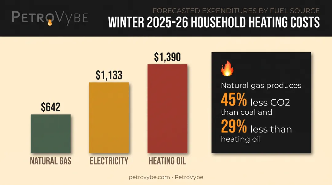 Winter heating fuel cost comparison natural gas electricity heating oil