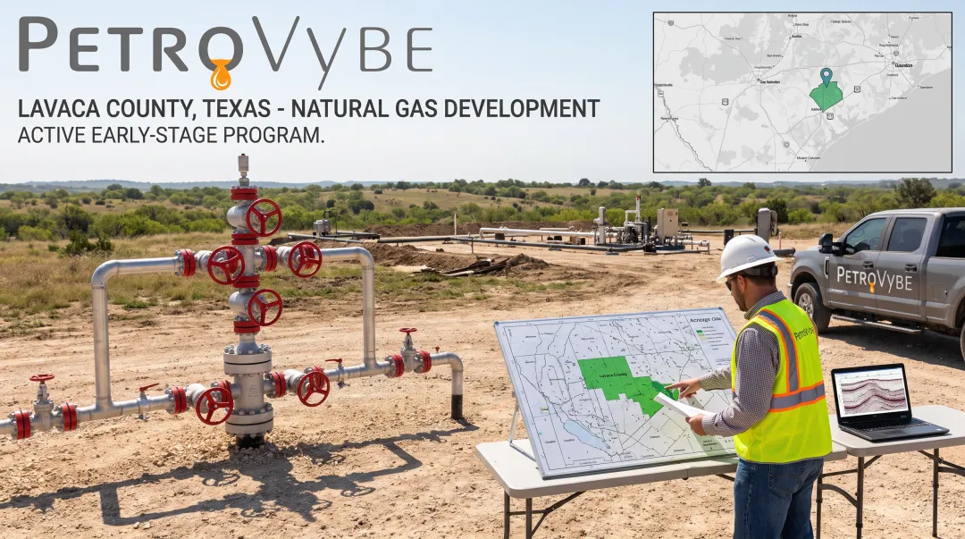 PetroVybe Lavaca County Texas natural gas development site map overview
