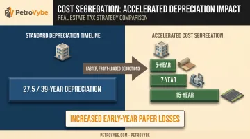 Cost segregation depreciation schedule acceleration from 39-year to 5-year categories