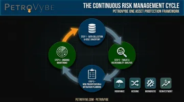 Four-step asset risk assessment process flow from data collection to monitoring