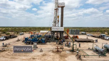 Natural gas drilling development site in South Texas Gulf Coast Basin