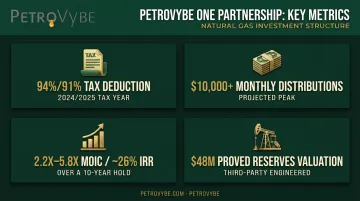 PetroVybe ONE partnership key metrics tax deduction cash flow and return targets