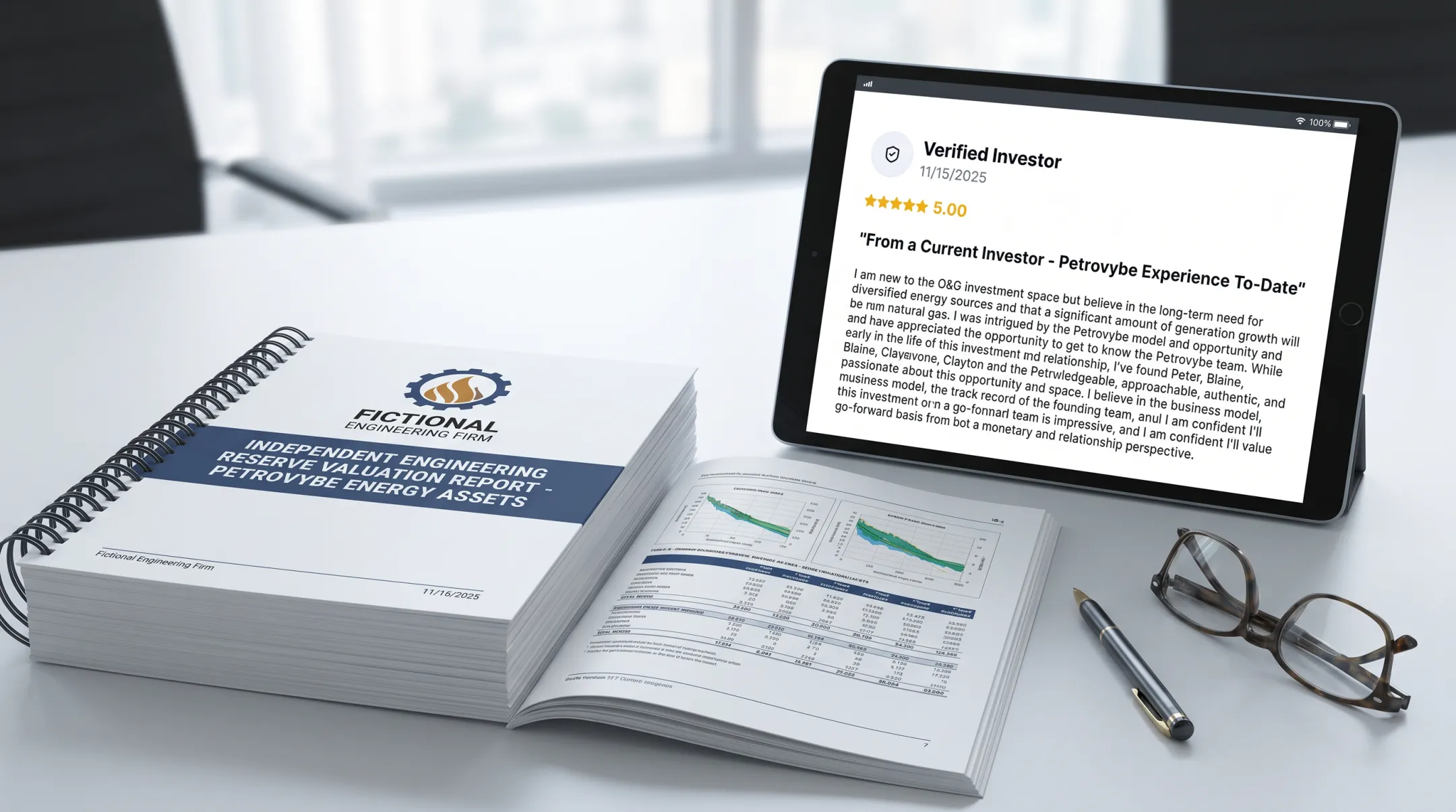 Third-party engineering reserve valuation report and investor review ratings