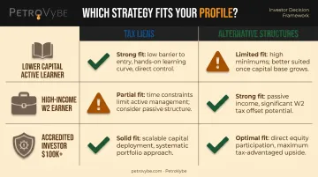 Investor profile decision framework comparing tax liens versus alternative tax-efficient investments