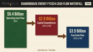 Diamondback Energy 2024 operating cash flow capital expenditures and free cash flow breakdown