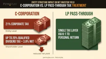 Pass-through taxation versus C-corporation double taxation comparison infographic