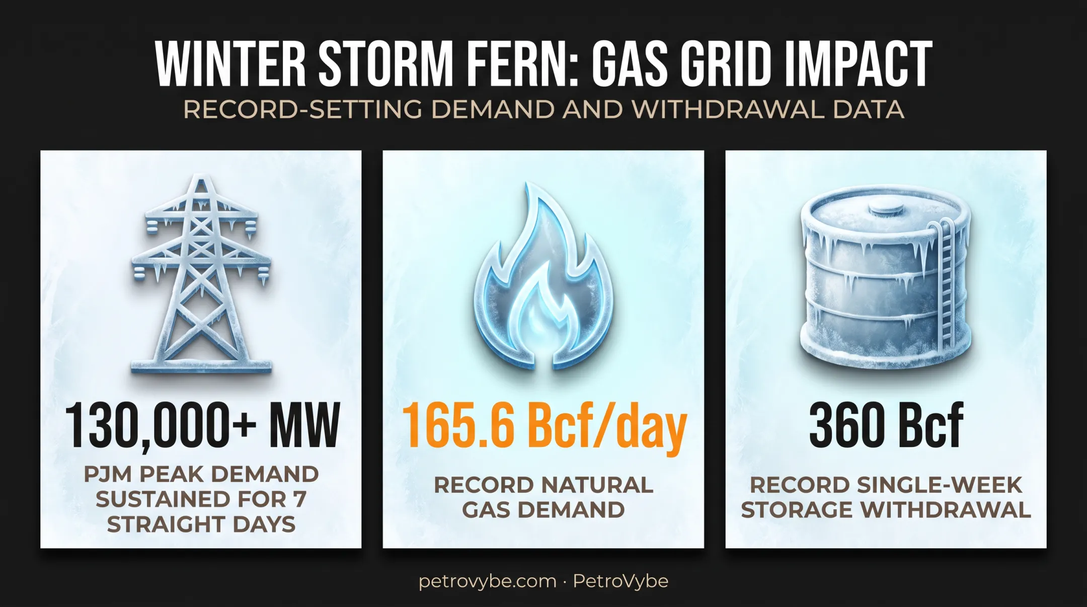 Winter Storm Fern natural gas grid reliability record statistics timeline
