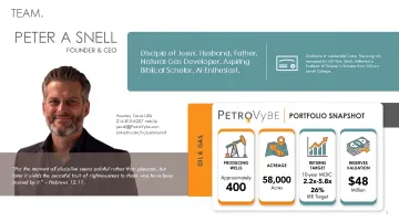PetroVybe natural gas partnership portfolio snapshot with wells and reserves data
