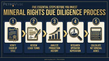 Five-step mineral rights due diligence checklist process flow