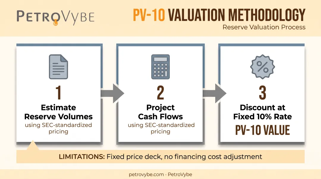 PV-10 valuation methodology explaining reserve cash flow discounting process