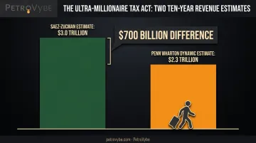 Comparison of wealth tax revenue projections from Saez-Zucman versus Penn Wharton models