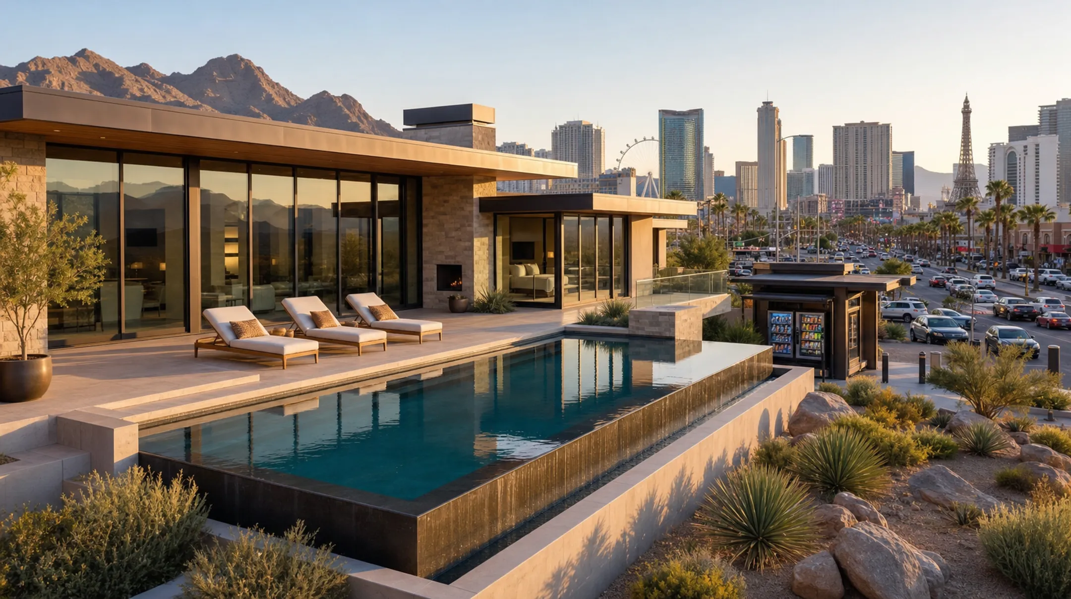 Las Vegas Strip short-term rental property and vending machine setup