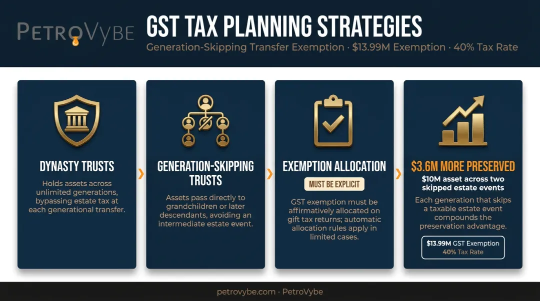 Generation-skipping transfer tax planning strategies dynasty trust GST exemption mechanics