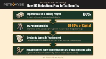 Intangible drilling cost tax deduction flow from investment to active income offset