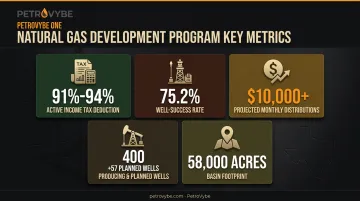 PetroVybe natural gas development key investment metrics and statistics