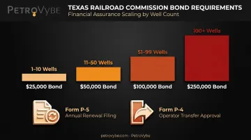Texas oil gas operator bonding requirements by well count tiers