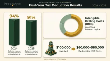 PetroVybe first-year tax deduction percentages for 2024 and 2025 compared