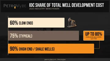 Intangible drilling costs percentage breakdown of well development spending