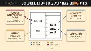 Schedule K-1 box locations where intangible drilling costs appear
