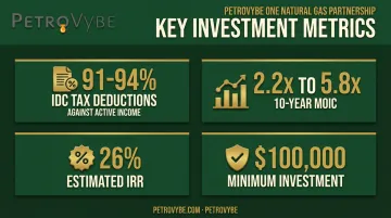 PetroVybe natural gas investment tax deductions and return metrics breakdown