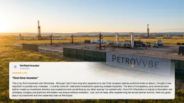 PetroVybe natural gas development site with third-party engineering validation