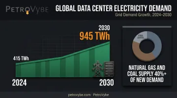 Global data center electricity demand growth from 2024 to 2030 chart