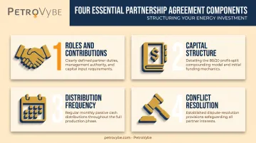 Four essential partnership agreement components checklist infographic