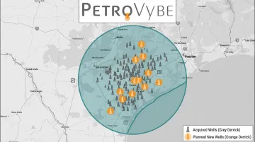 PetroVybe ONE natural gas development project map across Lavaca County Texas